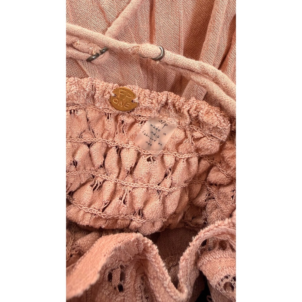 Free People FP One Adella Slip Dress Dusty Rose Pink Lace Boho Mini Small NWT - Picture 8 of 9